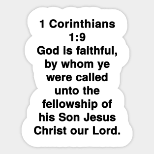 1 Corinthians 1:9  King James Version (KJV) Bible Verse Typography Sticker